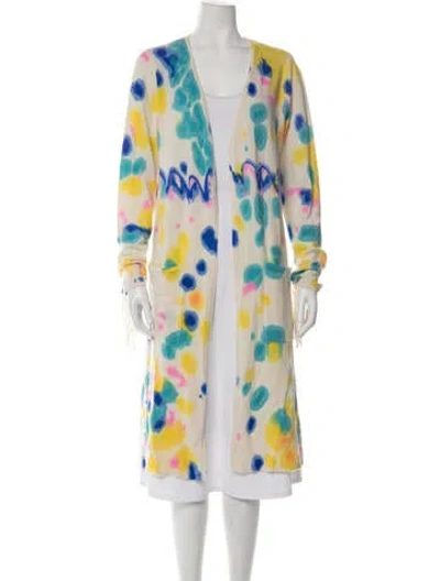 Pre-owned Minnie Rose Cashmere Tie-dye Print Sweater W/ Tags In Neutrals