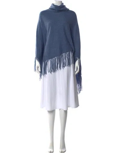 Pre-owned Minnie Rose Cashmere Turtleneck Sweater In Blue