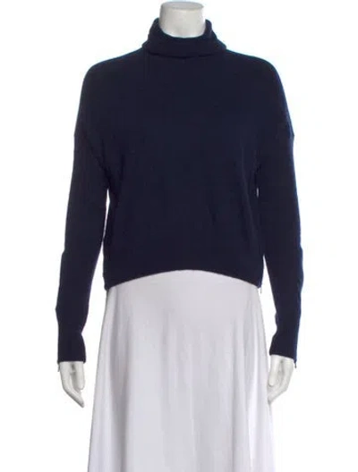 Pre-owned Minnie Rose Cashmere Turtleneck Sweater In Blue