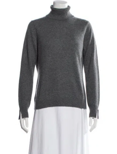 Pre-owned Minnie Rose Cashmere Turtleneck Sweater In Gray