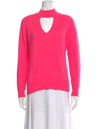Pre-owned Minnie Rose Cashmere Turtleneck Sweater In Pink