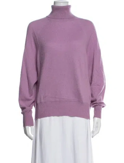Pre-owned Minnie Rose Cashmere Turtleneck Sweater In Purple