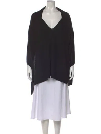 Pre-owned Minnie Rose Cashmere V-neck Sweater In Black