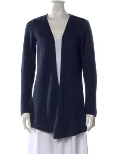 Pre-owned Minnie Rose Cashmere V-neck Sweater In Blue