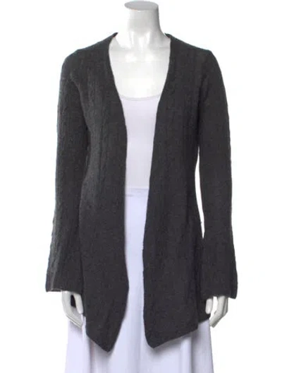 Pre-owned Minnie Rose Cashmere V-neck Sweater In Gray