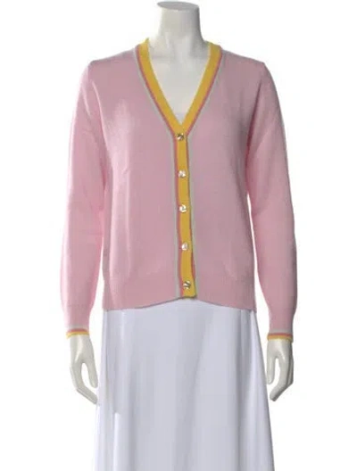 Pre-owned Minnie Rose Cashmere V-neck Sweater In Multi