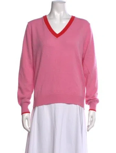Pre-owned Minnie Rose Cashmere V-neck Sweater In Multi