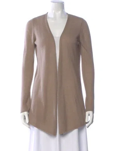 Pre-owned Minnie Rose Cashmere V-neck Sweater In Neutral