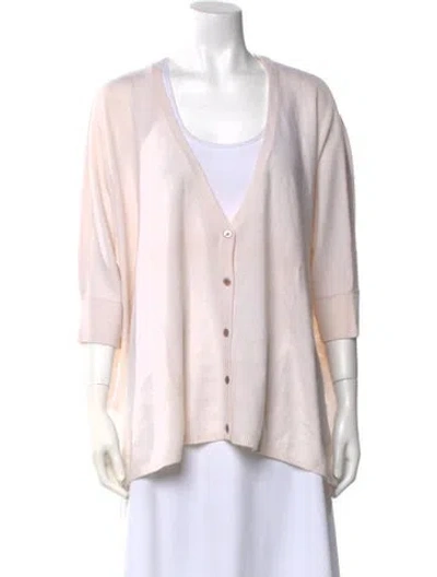 Pre-owned Minnie Rose Cashmere V-neck Sweater In Neutral