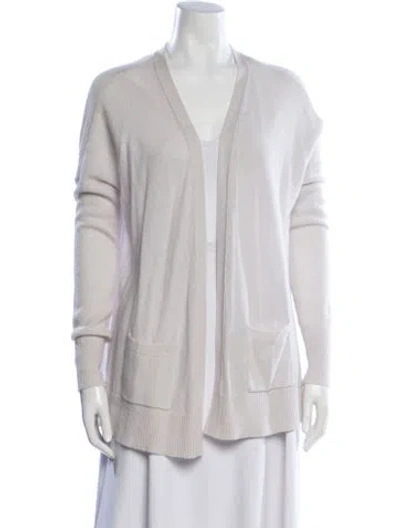 Pre-owned Minnie Rose Cashmere V-neck Sweater In Neutral
