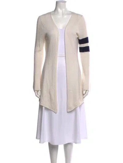 Pre-owned Minnie Rose Cashmere V-neck Sweater In Neutral