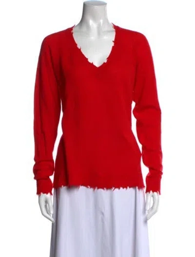 Pre-owned Minnie Rose Cashmere V-neck Sweater In Pink
