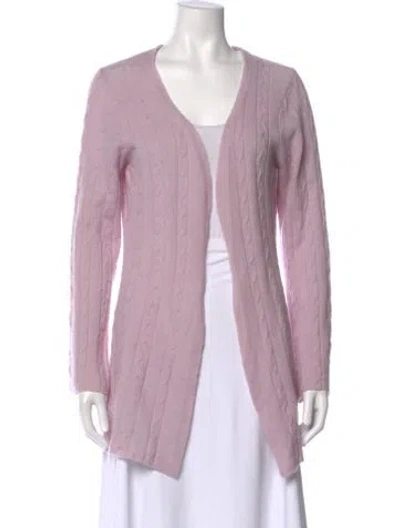 Pre-owned Minnie Rose Cashmere V-neck Sweater In Purple
