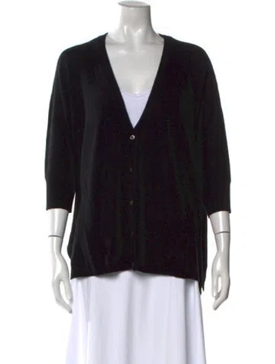 Pre-owned Minnie Rose Cashmere V-neck Sweater W/ Tags In Blue