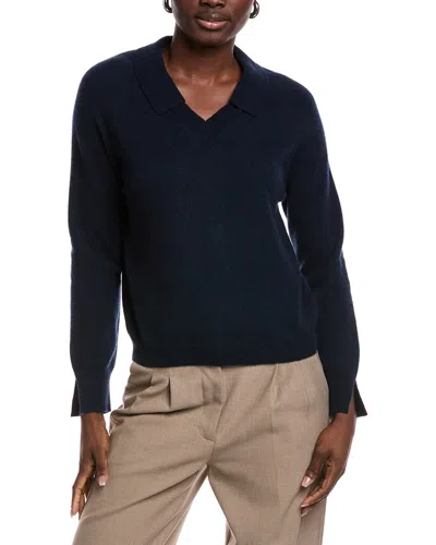 Minnie Rose Collared Cashmere Sweater In Black