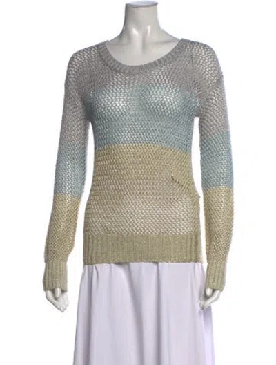 Pre-owned Minnie Rose Colorblock Pattern Crew Neck Sweater In Multi
