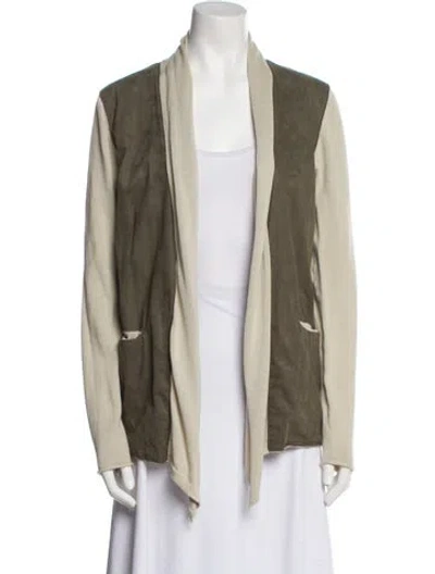 Pre-owned Minnie Rose Colorblock Pattern Open Front Sweater In Multi