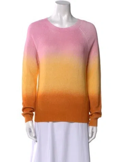 Pre-owned Minnie Rose Colorblock Pattern Scoop Neck Sweater W/ Tags In Pink