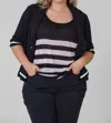 Minnie Rose Cotton Blend Shrunken Blazer - Plus Size In Black