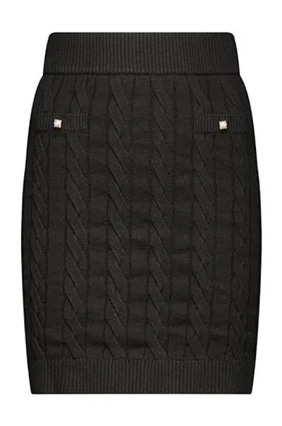 Minnie Rose Cotton Cable Mini Skirt In Black