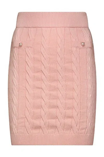 Minnie Rose Cotton Cable Mini Skirt In Pink