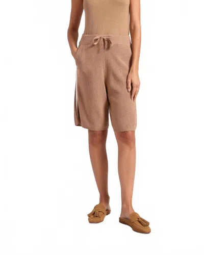 Minnie Rose Cotton Cashmere Baby Shaker Basketball Short In Camel In Brown