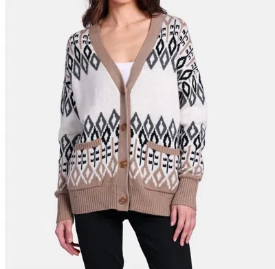 Minnie Rose Cotton Cashmere Fair Isle Cardigan In Multi In Neutral