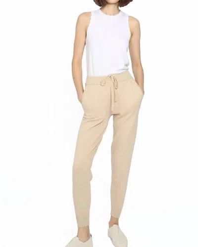 Minnie Rose Cotton Cashmere Frayed Jogger In Brown Sugar