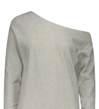 Minnie Rose Cotton Cashmere Off The Shoulder Top In Gray