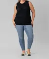 Minnie Rose Cotton Cashmere Pointelle Tank Top - Plus In Black In Black