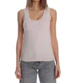 Minnie Rose Cotton Cashmere Scoop Neck Tank Top In Brown Sugar In Multi