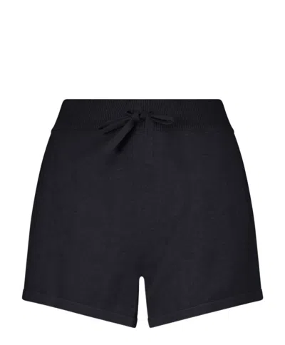 Minnie Rose Cotton Cashmere Shorts In Black