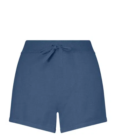 Minnie Rose Cotton Cashmere Shorts In Blue