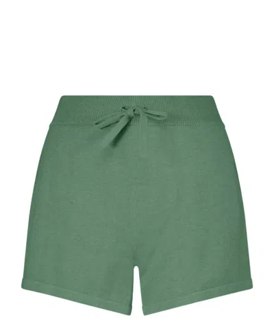 Minnie Rose Cotton Cashmere Shorts In Green