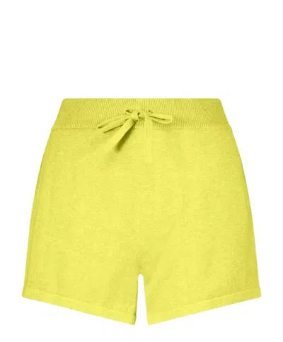 Minnie Rose Cotton Cashmere Shorts In Yellow