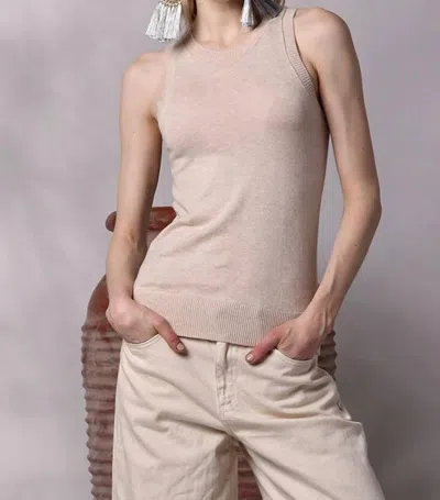 Minnie Rose Cotton Cashmere Supima Tank Top In Brown Sugar In Multi
