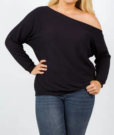 Minnie Rose Cotton Cashmere Top - Plus In Navy