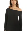 Minnie Rose Cotton Shaker Off The Shoulder In Black