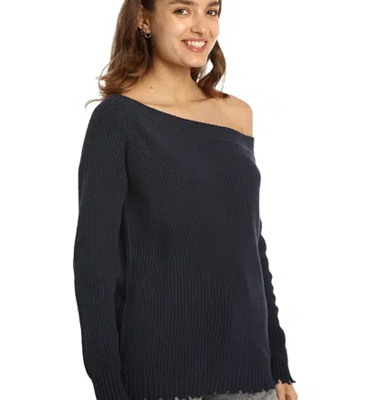 Minnie Rose Cotton Shaker Off The Shoulder In Blue