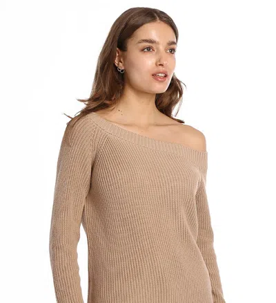 Minnie Rose Cotton Shaker Off The Shoulder In Neutral