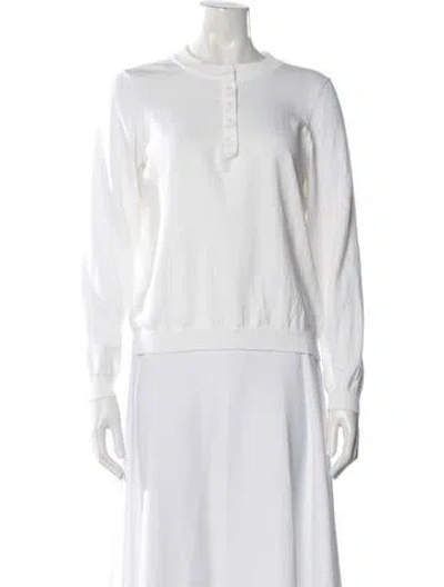 Pre-owned Minnie Rose Crew Neck Sweater In White