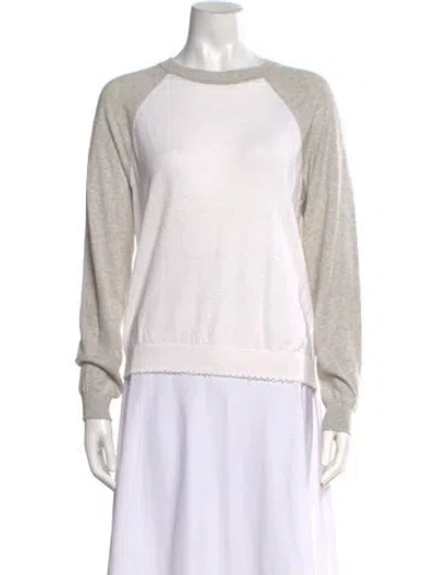 Pre-owned Minnie Rose Crew Neck Sweater In White