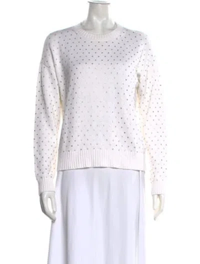 Pre-owned Minnie Rose Crew Neck Sweater In White