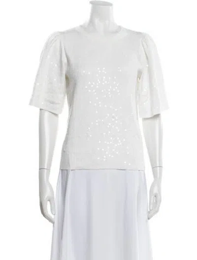 Pre-owned Minnie Rose Crew Neck Sweater In White
