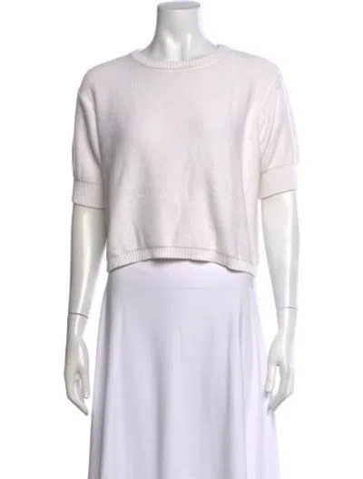 Pre-owned Minnie Rose Crew Neck Sweater In White