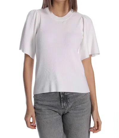 Minnie Rose Flared Sleeve Crewneck Tee In White