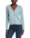 Minnie Rose Frayed Cashmere-blend Cardigan In Blue