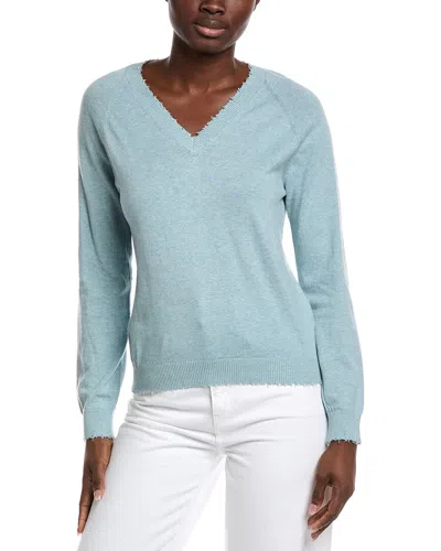 MINNIE ROSE FRAYED CASHMERE-BLEND SWEATER