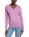 Minnie Rose Frayed Cashmere-blend Sweater In Purple