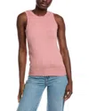 Minnie Rose Frayed Cashmere-blend Tank In Pink